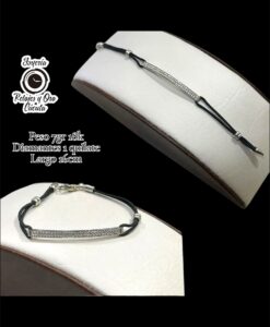 Pulsera de Placa en oro blanco 18k con Diamantes