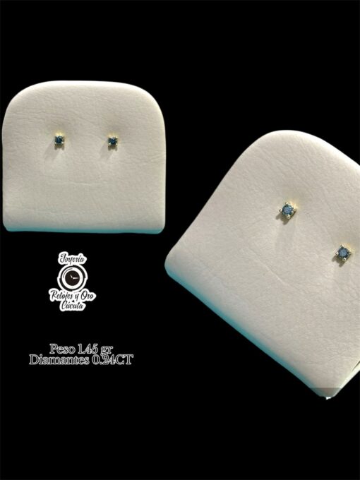 Topos en oro 18k con Diamantes Azules