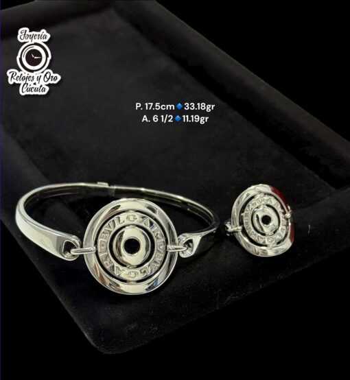Pulsera y Anillo Bvlgari en Oro blanco Original