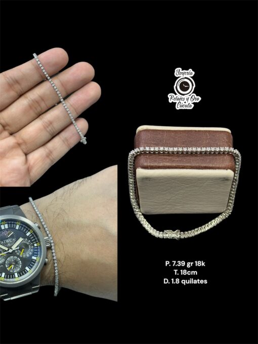 Pulsera Tannis en oro blanco 18k con Diamantes